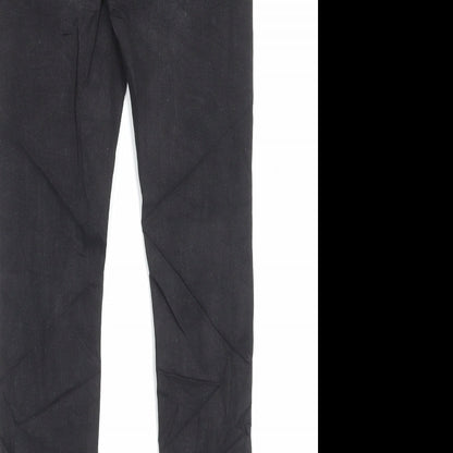 Denim & Co. Womens Black Cotton Skinny Jeans Size 8 L28 in Regular Button