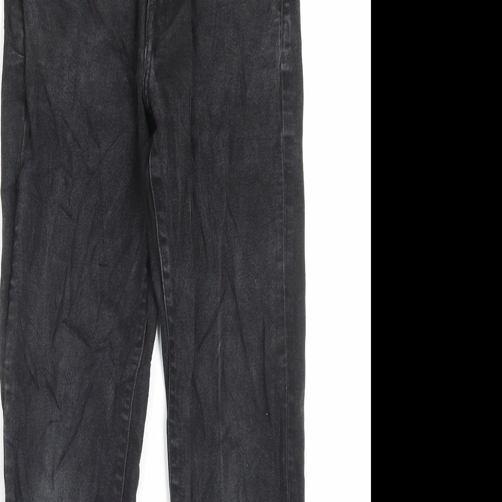 H&M Mens Black Cotton Straight Jeans Size 28 in L32 in Regular Button