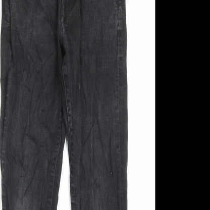 H&M Mens Black Cotton Straight Jeans Size 28 in L32 in Regular Button