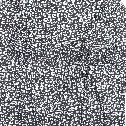 SheIn Womens Black Geometric Polyester A-Line Size M Crew Neck Zip