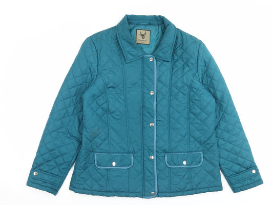 Originals Womens Blue Quilted Jacket Size 10 Zip