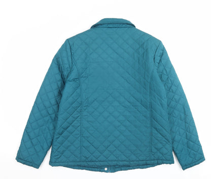Originals Womens Blue Quilted Jacket Size 10 Zip