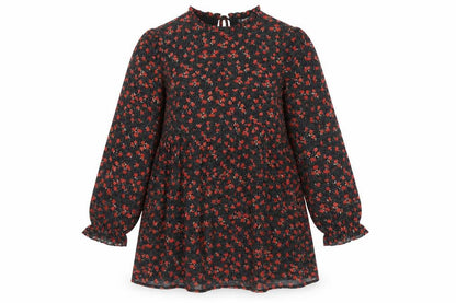 Missguided Womens Red Floral Polyester A-Line Size 12 Crew Neck Tie