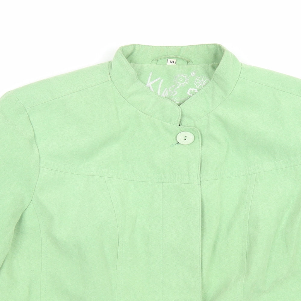 Klass Womens Green Jacket Size 14 Button