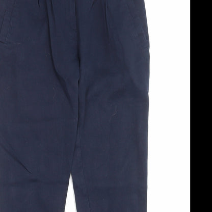 New Look Womens Blue Cotton Trousers Size 10 L26 in Regular Button