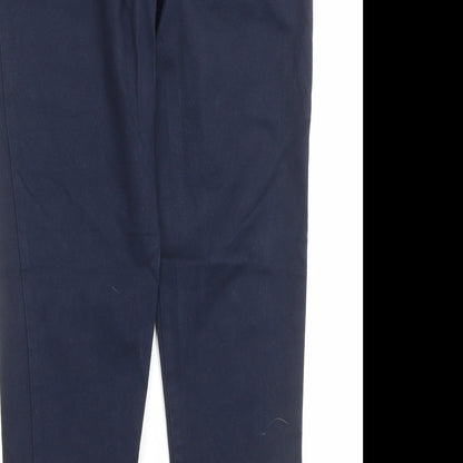 New Look Womens Blue Cotton Trousers Size 10 L26 in Regular Button