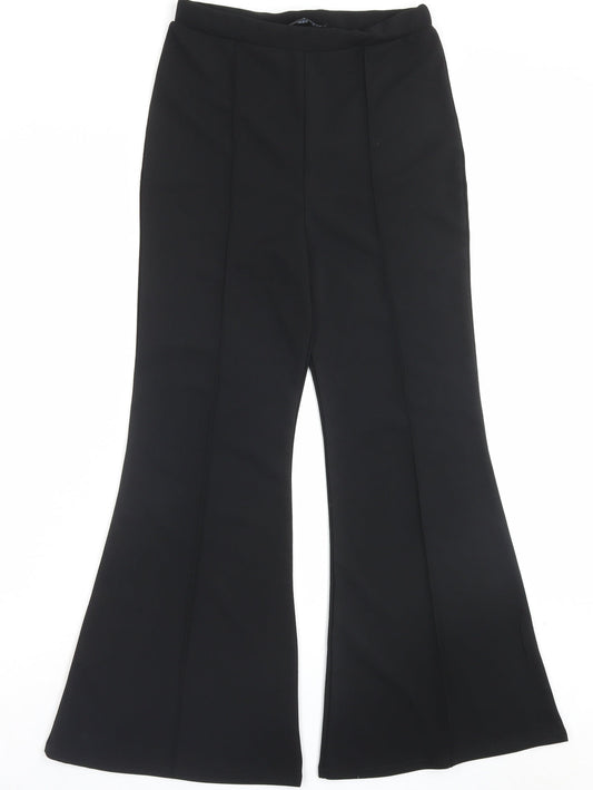 Cameo Rose Womens Black Polyester Trousers Size 12 L28 in Regular