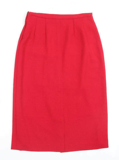 Michele H Womens Red Polyester A-Line Skirt Size 30 in Zip