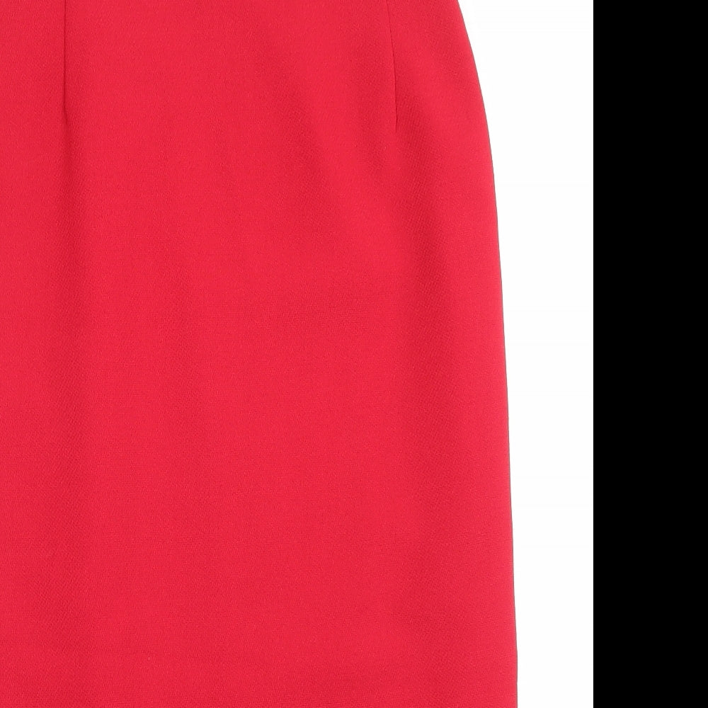 Michele H Womens Red Polyester A-Line Skirt Size 30 in Zip
