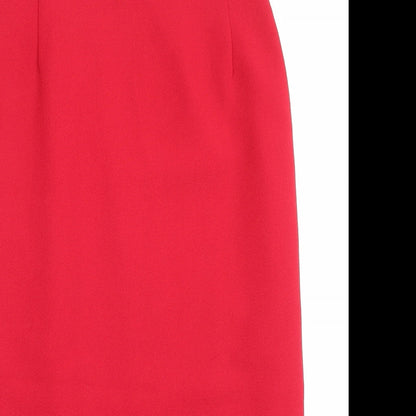 Michele H Womens Red Polyester A-Line Skirt Size 30 in Zip