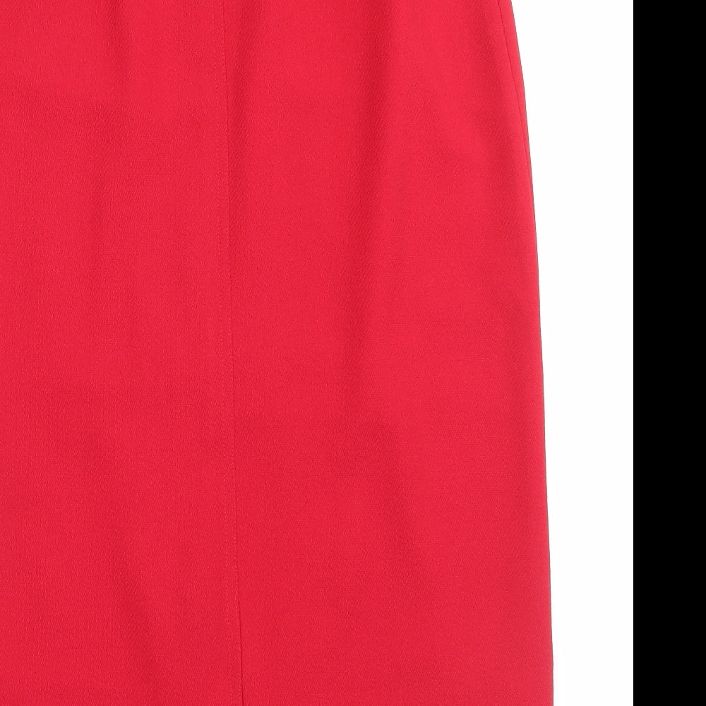 Michele H Womens Red Polyester A-Line Skirt Size 30 in Zip
