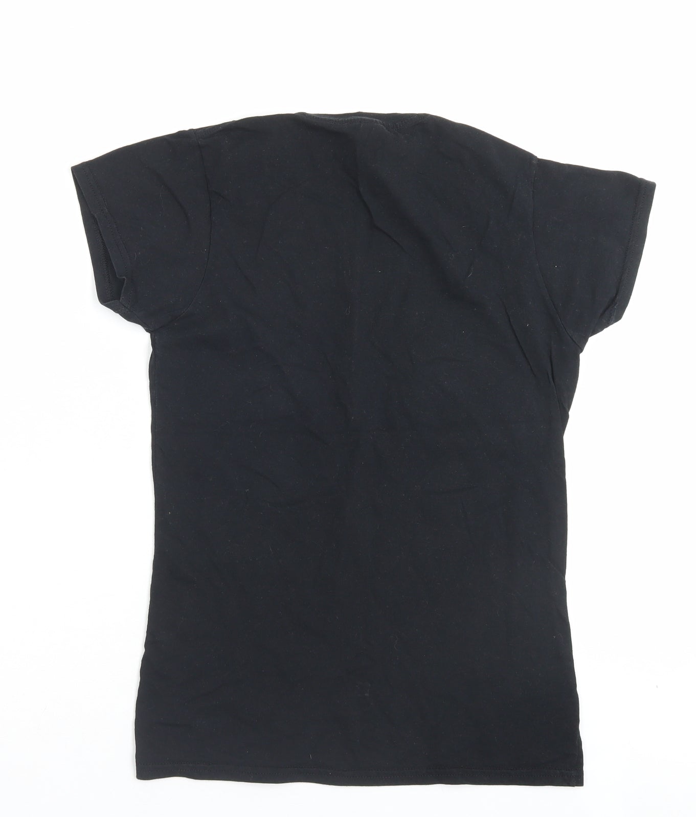 Womens UK Size M Gildan Black Basic T-Shirt
