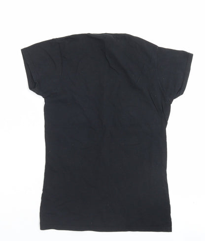 Womens UK Size M Gildan Black Basic T-Shirt
