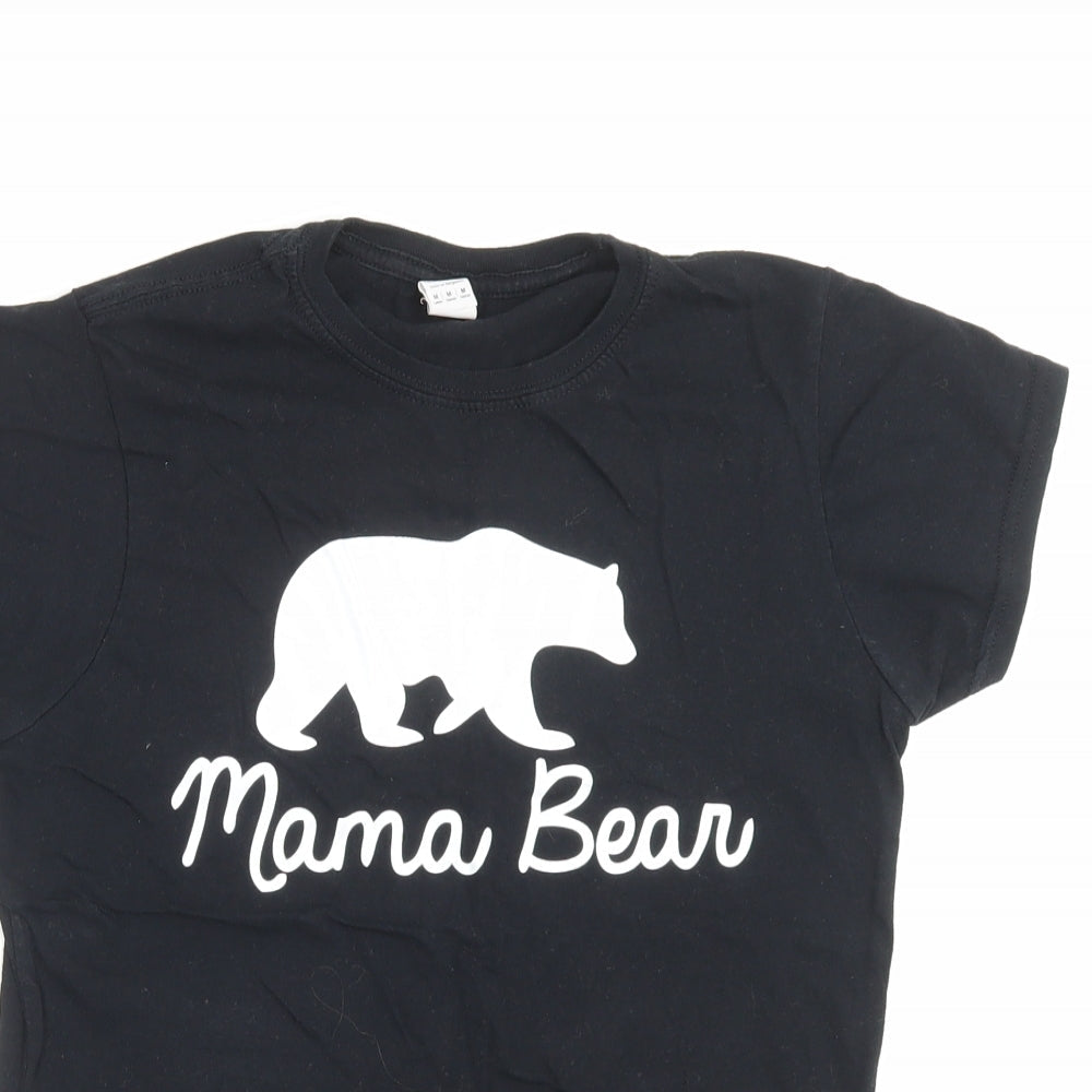 Womens UK Size M Gildan Black Basic T-Shirt