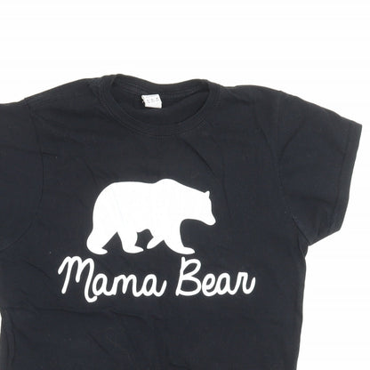 Womens UK Size M Gildan Black Basic T-Shirt