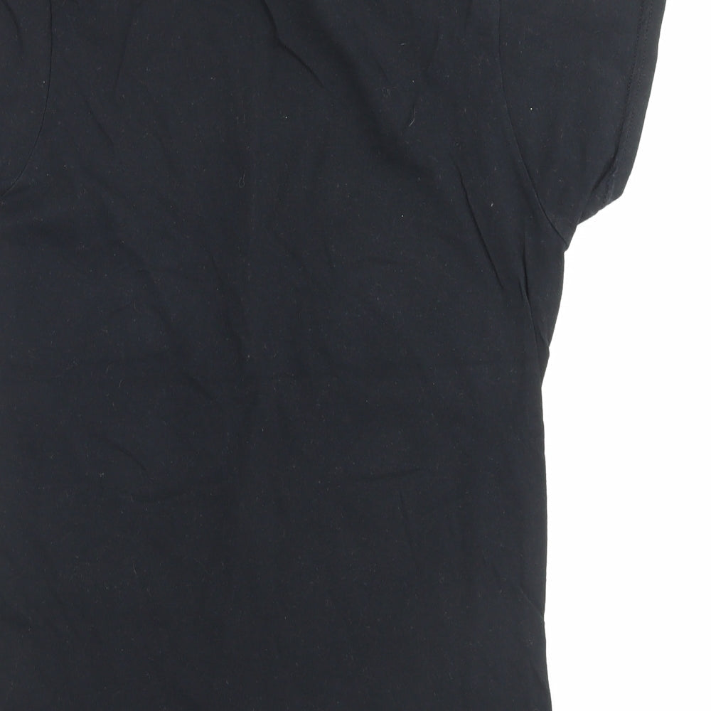 Womens UK Size M Gildan Black Basic T-Shirt
