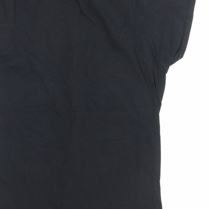 Womens UK Size M Gildan Black Basic T-Shirt