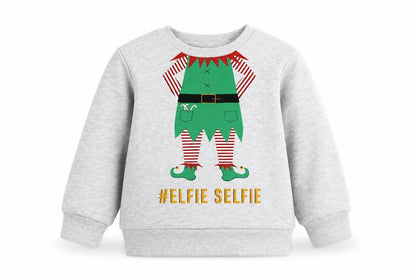 Very Girls Grey Cotton Pullover Sweatshirt Size 5-6 Years Pullover - Elfie Selfie
