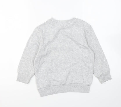 Very Girls Grey Cotton Pullover Sweatshirt Size 5-6 Years Pullover - Elfie Selfie