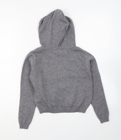 Primark Girls Grey Polyester Pullover Hoodie Size 7-8 Years Pullover