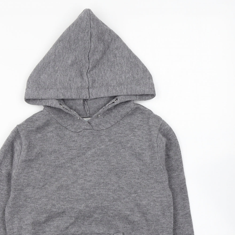 Primark Girls Grey Polyester Pullover Hoodie Size 7-8 Years Pullover