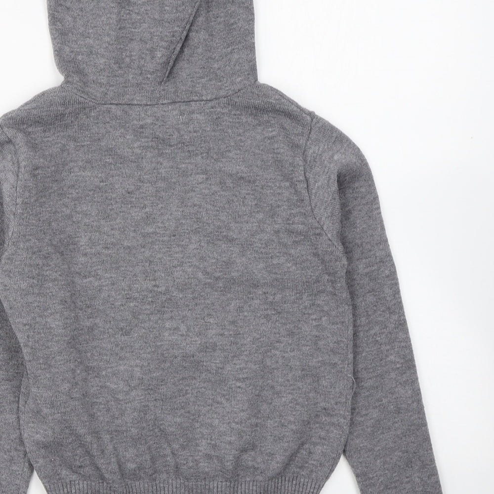 Primark Girls Grey Polyester Pullover Hoodie Size 7-8 Years Pullover