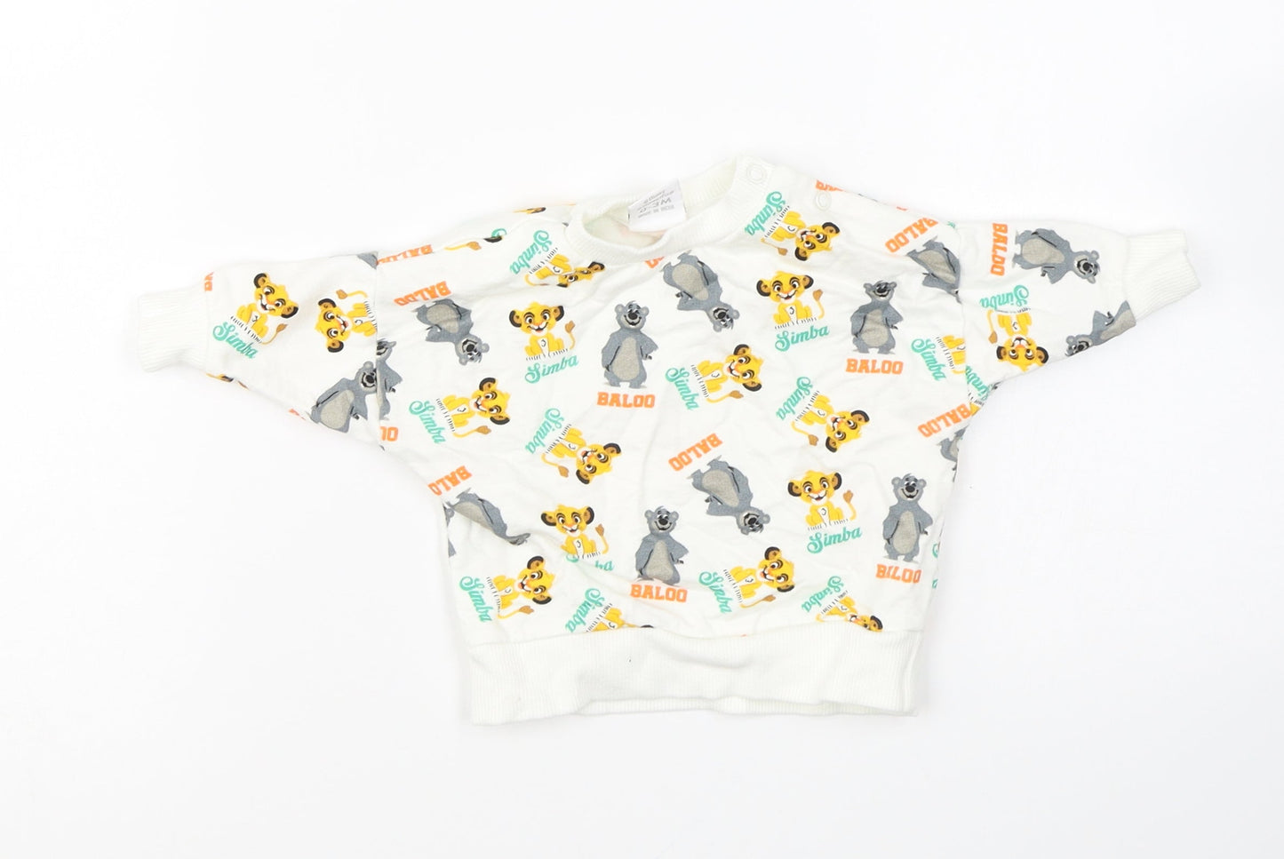 PEP&CO Baby Multicoloured Geometric Cotton Pullover Jumper Size 0-3 Months Pullover - Lion King