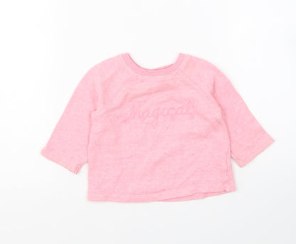 NEXT Girls Pink Cotton Pullover Jumper Size 3-6 Months Pullover - Magical