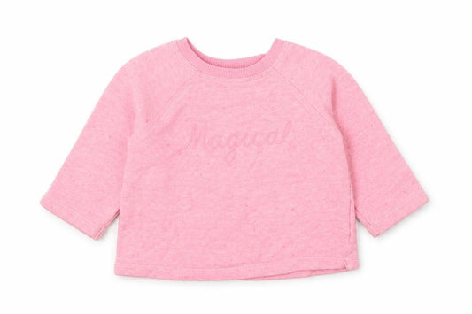 NEXT Girls Pink Cotton Pullover Jumper Size 3-6 Months Pullover - Magical