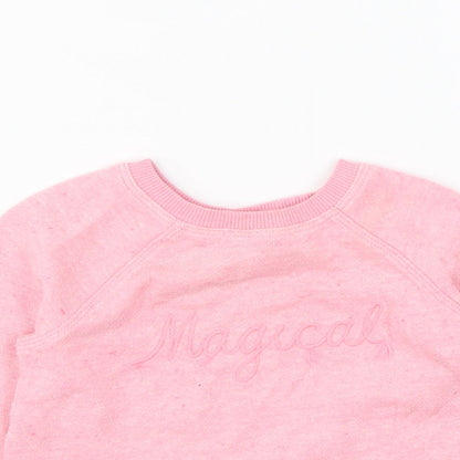 NEXT Girls Pink Cotton Pullover Jumper Size 3-6 Months Pullover - Magical