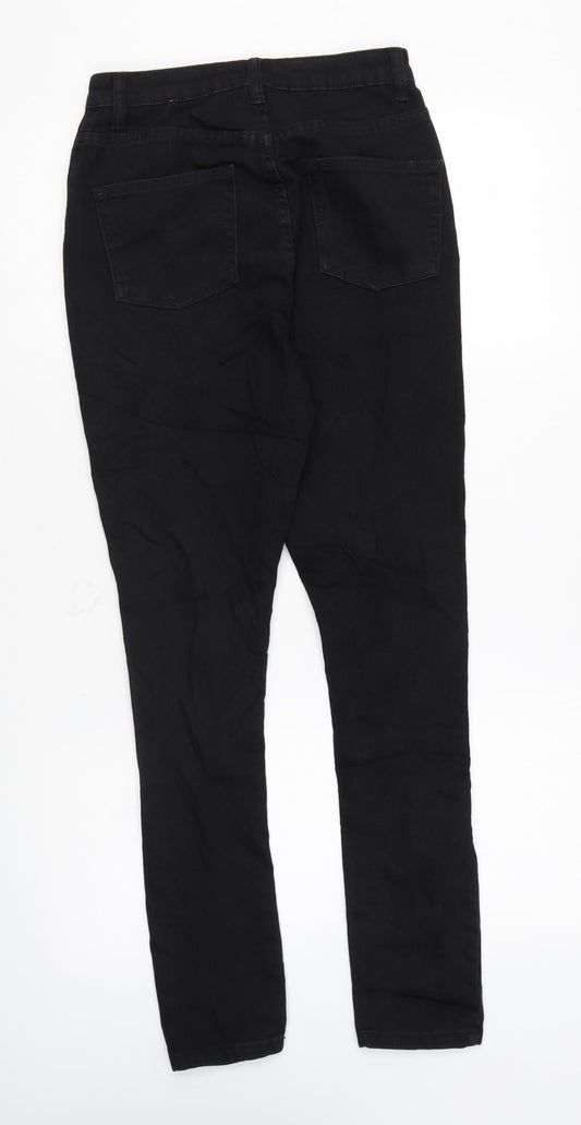 Boohoo Womens Black Cotton Skinny Jeans Size 6 L25 in Regular Zip