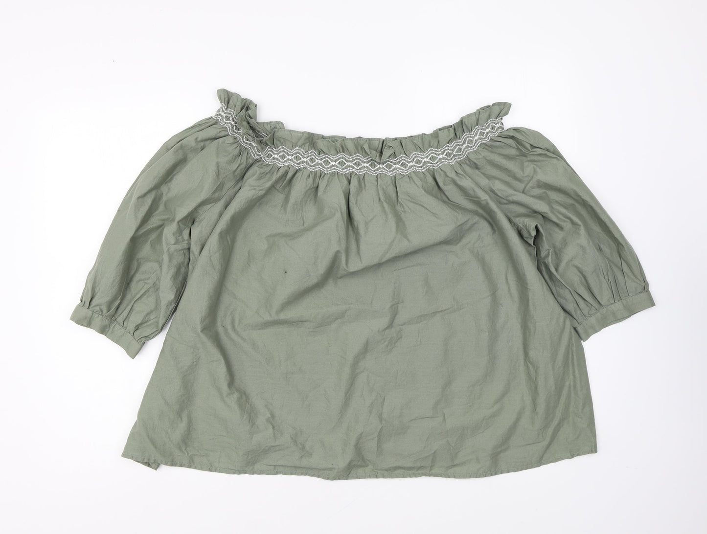Womens UK Size 10 Marks and Spencer Green Basic Blouse