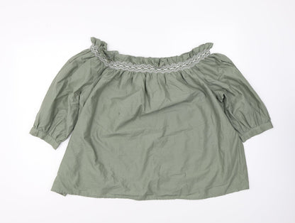 Womens UK Size 10 Marks and Spencer Green Basic Blouse