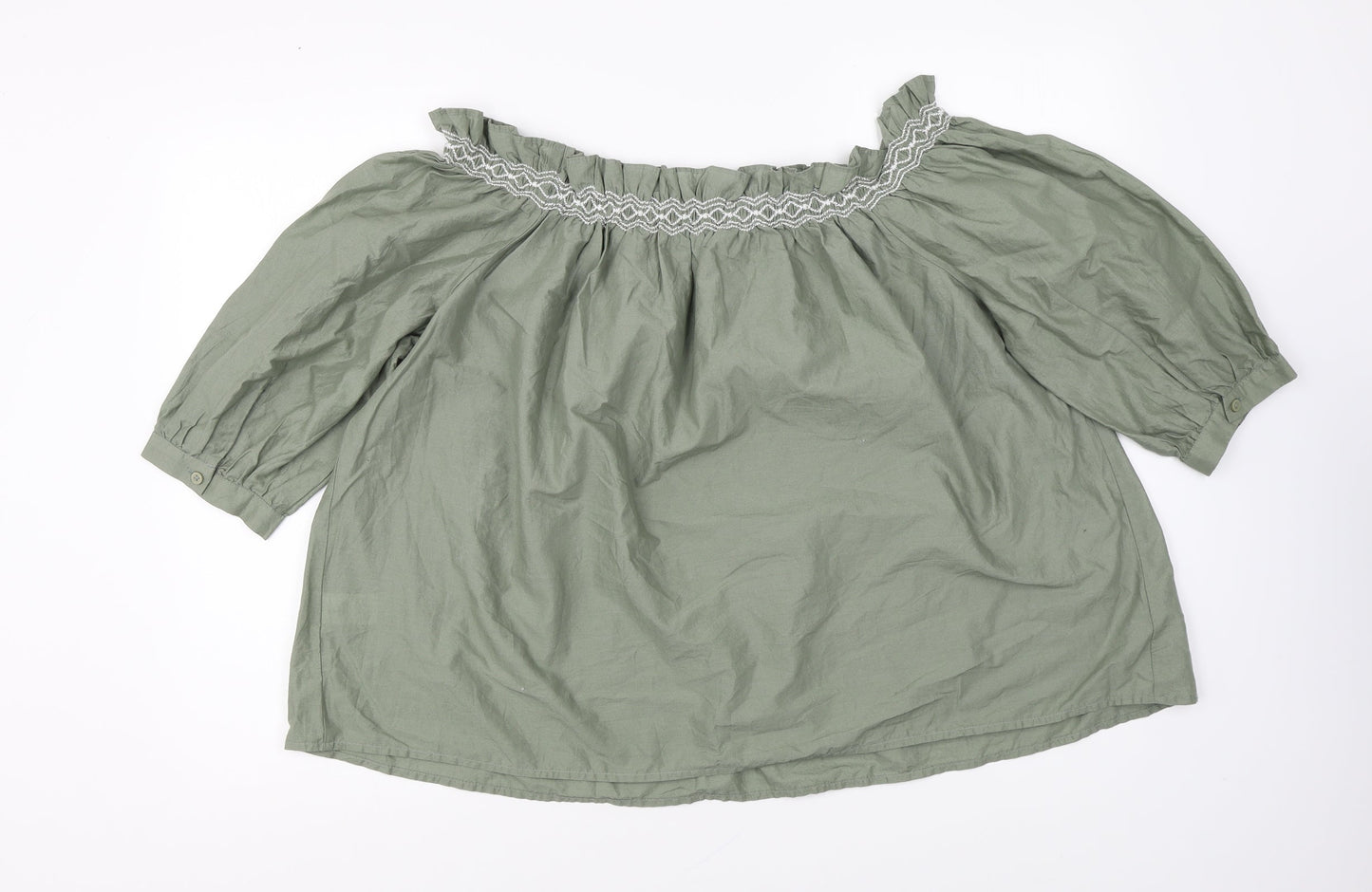 Womens UK Size 10 Marks and Spencer Green Basic Blouse