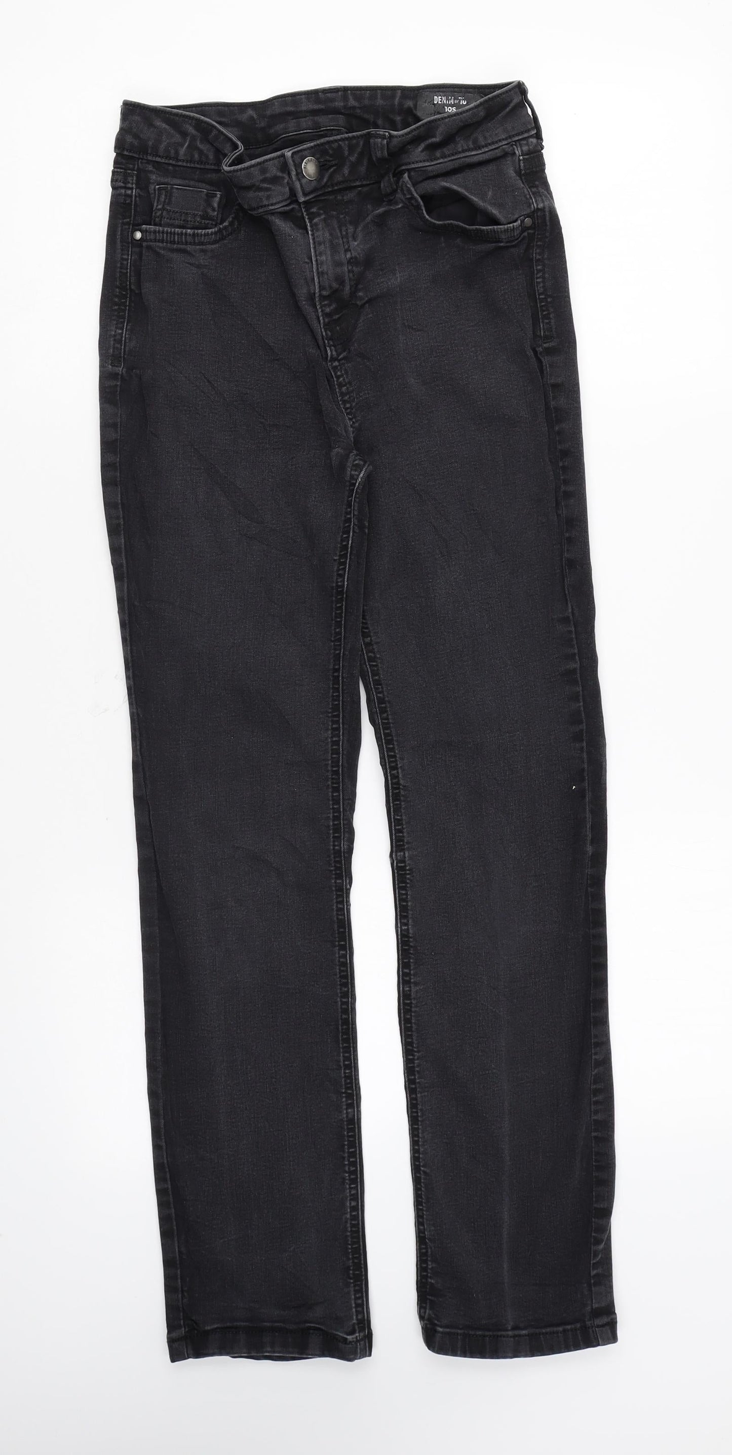 TU Womens Black Cotton Skinny Jeans Size 10 L28 in Regular Zip
