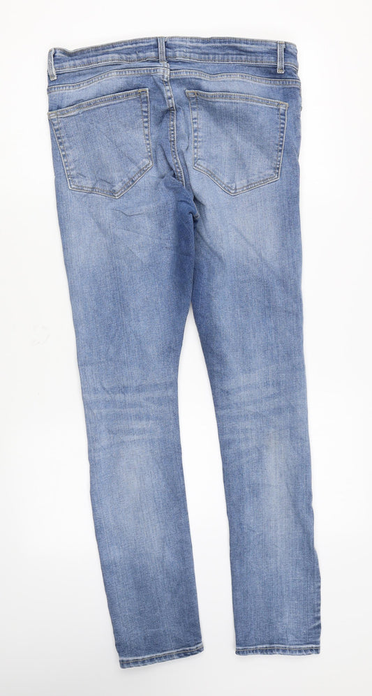 New Look Mens Blue Cotton Skinny Jeans Size 36 in L27 in Regular Zip - Super Skinny