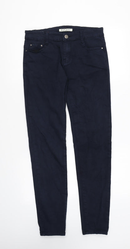 B.S Jeans Womens Blue Cotton Skinny Jeans Size 8 L30 in Regular Zip