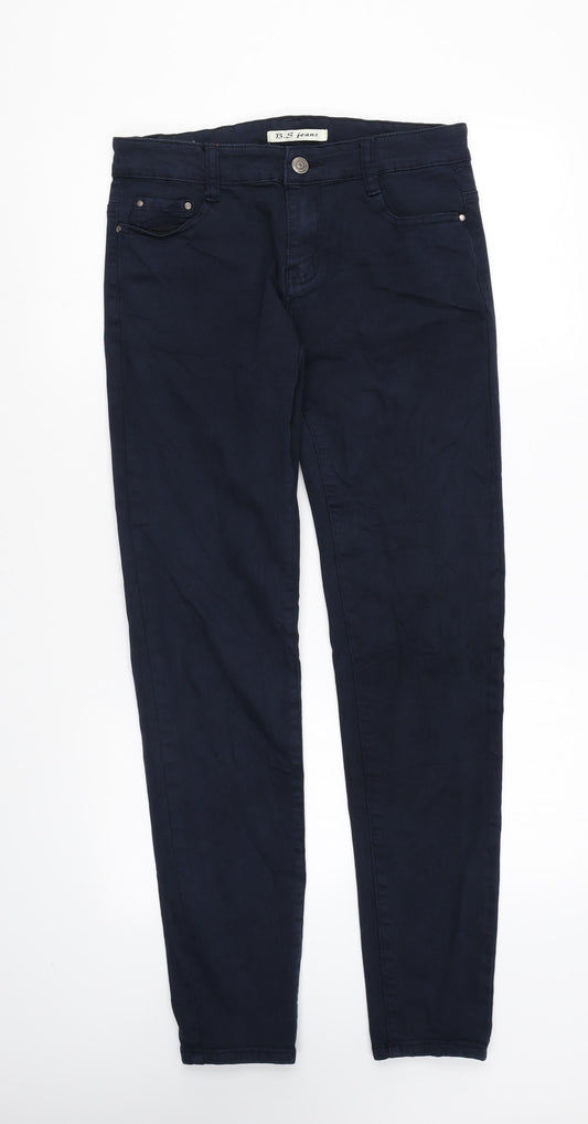 B.S Jeans Womens Blue Cotton Skinny Jeans Size 8 L30 in Regular Zip