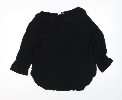 Womens UK Size M Gap Black Basic Blouse