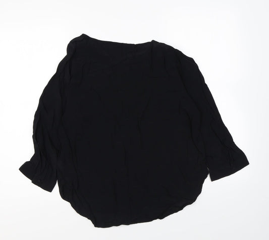 Womens UK Size M Gap Black Basic Blouse