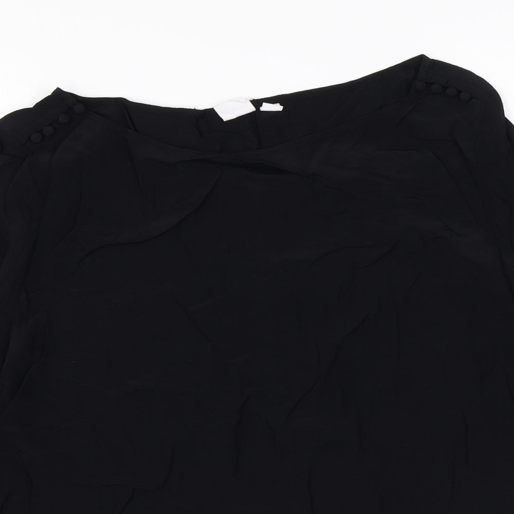 Womens UK Size M Gap Black Basic Blouse