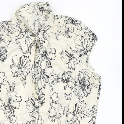 Womens UK Size 14 Marks and Spencer Ivory Basic Button-Up