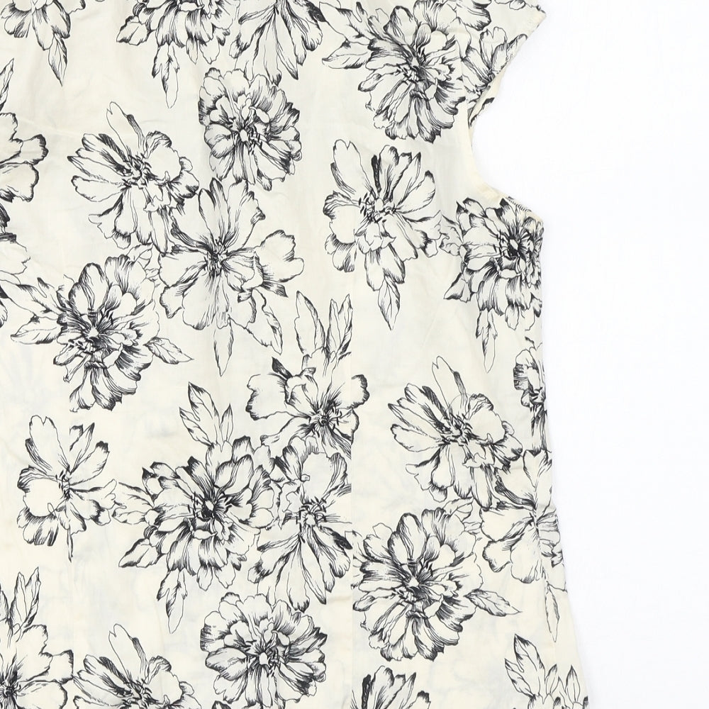 Womens UK Size 14 Marks and Spencer Ivory Basic Button-Up