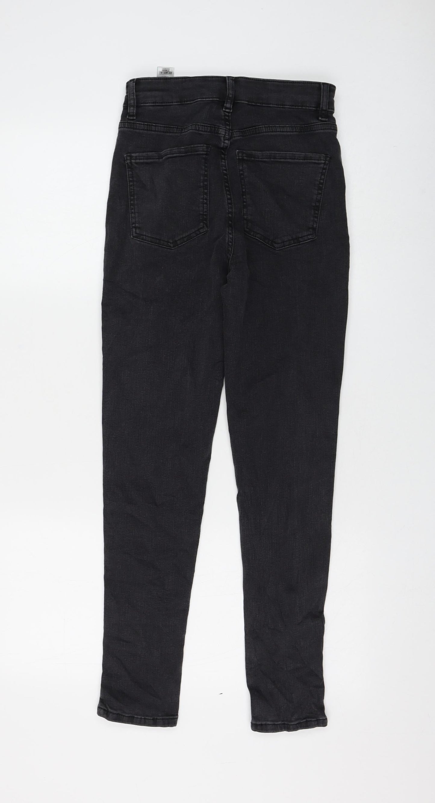 Marks and Spencer Womens Grey Cotton Skinny Jeans Size 8 L26 in Regular Zip