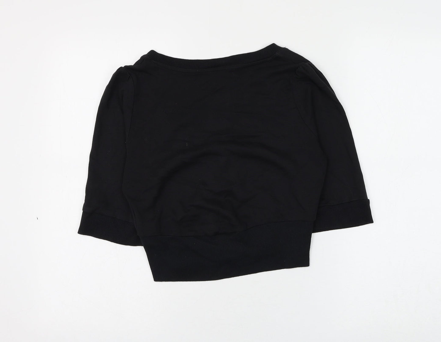 Union Blues Womens Black V-Neck Cotton Cardigan Jumper Size 12