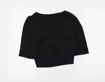 Union Blues Womens Black V-Neck Cotton Cardigan Jumper Size 12
