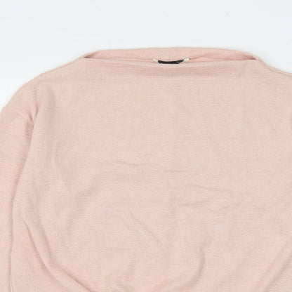 George Womens Pink Boat Neck Polyester Pullover Jumper Size 8 - Knot Front