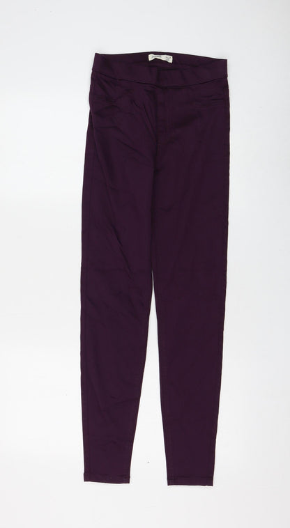 Marks and Spencer Womens Purple Cotton Jegging Jeans Size 6 L28 in Regular