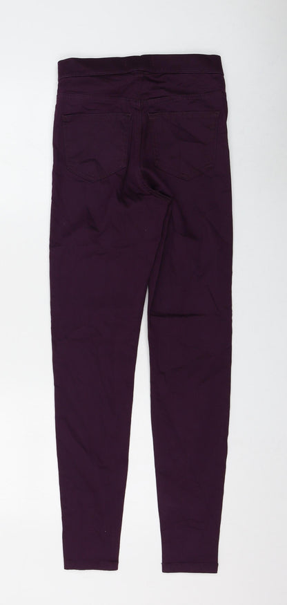 Marks and Spencer Womens Purple Cotton Jegging Jeans Size 6 L28 in Regular