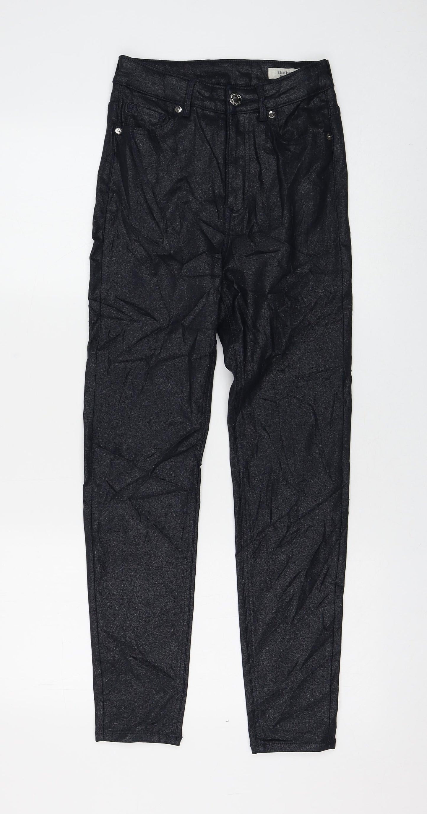 Marks and Spencer Womens Black Viscose Skinny Jeans Size 8 L27 in Regular Zip